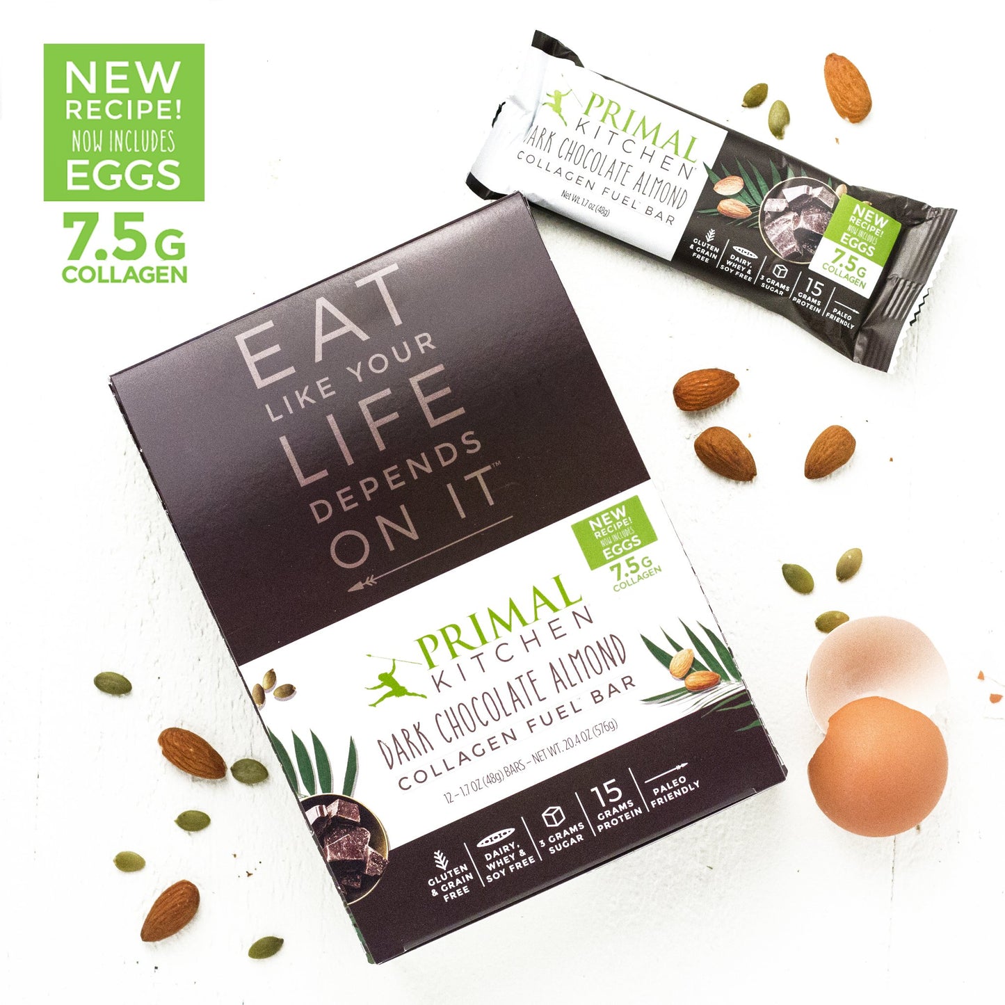 Dark Chocolate Almond Collagen Fuel Bars