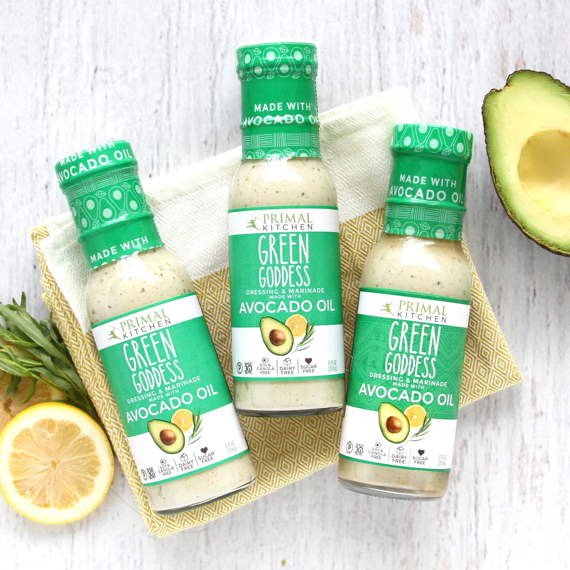 Primal Kitchen Green Goddess Salad Dressing Made with Avocado Oil - 3-Pack