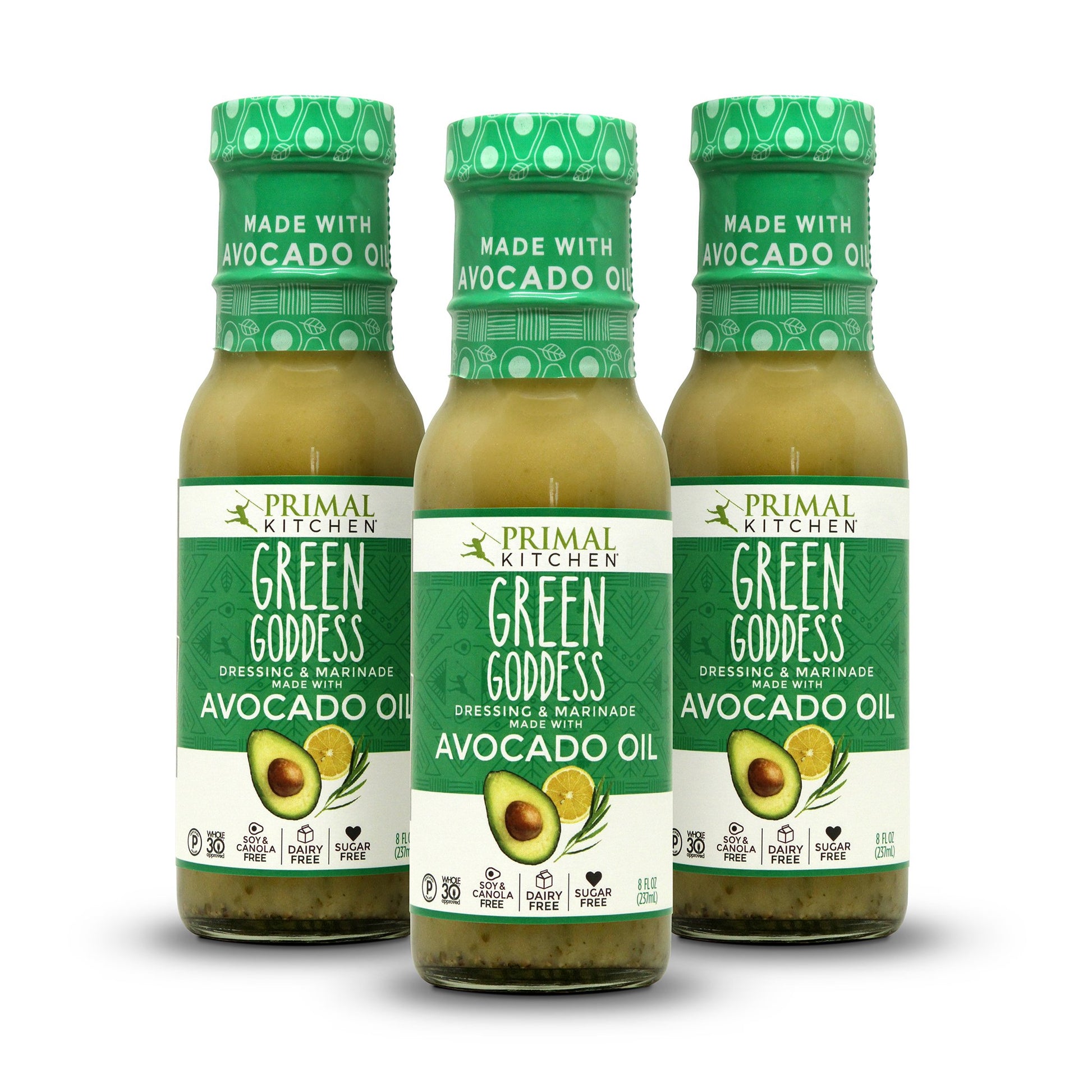 Primal Kitchen Green Goddess Salad Dressing Made with Avocado Oil - 3-Pack